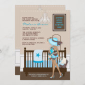 Chic modern mam hedendaags Baby shower uitnodigen Kaart (Voorkant / Achterkant)