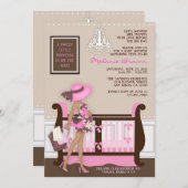 Chic modern mam hedendaags Baby shower uitnodigen Kaart (Voorkant / Achterkant)