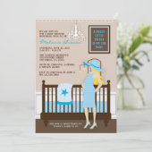 Chic modern mam hedendaags Baby shower uitnodigen Kaart (Staand voorkant)