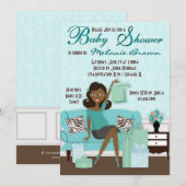 Chic Modern mam met Gifts Baby shower nodigt uit Kaart (Voorkant / Achterkant)