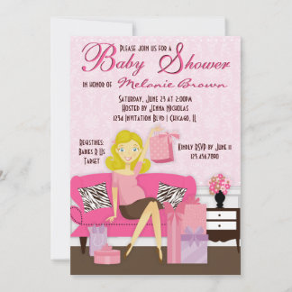 Chic Modern mam met Gifts Baby shower nodigt uit Kaart