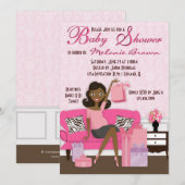 Chic Modern mam met Gifts Baby shower nodigt uit Kaart (Voorkant / Achterkant)