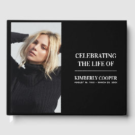 Chic Modern Memorial Foto | Houdbaarheid Gastenboek