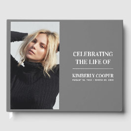 Chic Modern Memorial Foto | Houdbaarheid Gastenboek