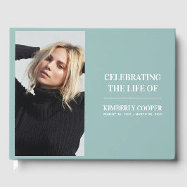 Chic Modern Memorial Foto | Houdbaarheid Gastenboek