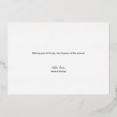 Chic Modern Merry-kerstfoto Navy Blue Folie Feestdagenkaart (Achterkant)