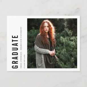 CHIC MODERN MINIMAAL BOLD CUSTOTO AFSTUDEREN AANKONDIGINGSKAART