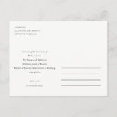 CHIC MODERN MINIMAAL BOLD CUSTOTO AFSTUDEREN AANKONDIGINGSKAART (Achterkant)