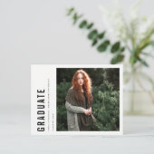 CHIC MODERN MINIMAAL BOLD CUSTOTO AFSTUDEREN AANKONDIGINGSKAART (Staand voorkant)