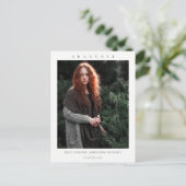 CHIC MODERN MINIMAAL CLEAN CUSTOM FOTO AFSTUDEREN AANKONDIGINGSKAART (Staand voorkant)