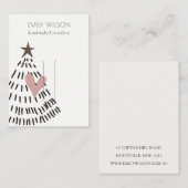 Chic Modern Minimal Christmas Tree Heart Hairpin Visitekaartje (Voorkant / Achterkant)