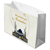 Chic Modern Minimal Ramadan Greeting Groot Cadeauzakje (Achterkant Gekanteld)