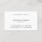 Chic Modern Minimalist Elegant Black Simple White Visitekaartje (Achterkant)