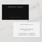 Chic Modern Minimalist Elegant Black Simple White Visitekaartje (Voorkant / Achterkant)