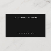 Chic Modern Minimalist Elegant Black Simple White Visitekaartje (Voorkant)