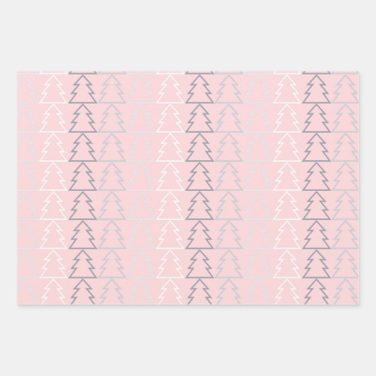 Chic Modern Minimalist Grey Pink Inpakpapier Vel (Voorkant 2)