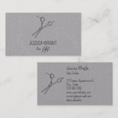 Chic Modern Minimalist Hair Stylist Scissors Line Visitekaartje (Voorkant / Achterkant)