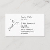 Chic Modern Minimalist Hair Stylist Scissors Line Visitekaartje (Achterkant)