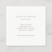 Chic Modern Minimalist Luminous Silver Square Vierkante Visitekaartje (Achterkant)