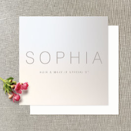 Chic Modern Minimalist Luminous Silver Square Vierkante Visitekaartje