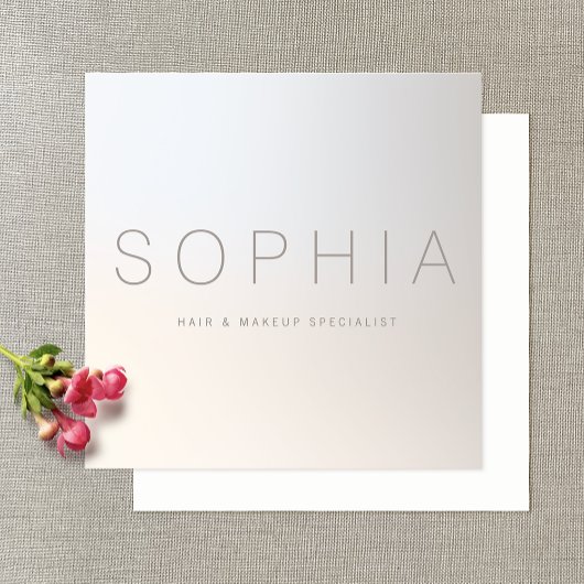 Chic Modern Minimalist Luminous Silver Square Vierkante Visitekaartje