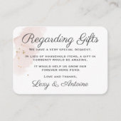 Chic Modern Minimalist Mauve Gold Huwelijkscadeaus Informatiekaartje (Voorkant)