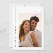 Chic Modern Minimalist Photo Wedding Kaart (Voorkant)
