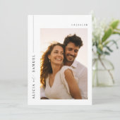 Chic Modern Minimalist Photo Wedding Kaart (Staand voorkant)