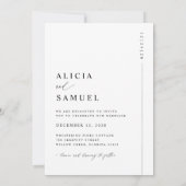 Chic Modern Minimalist Photo Wedding Kaart (Achterkant)