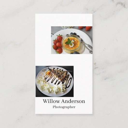 Chic Modern Minimalist Photography Typografie Visitekaartje (Voorkant)