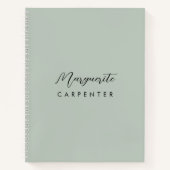 Chic Modern Minimalist Signature Script Sage Green Notitieboek (Voorkant)
