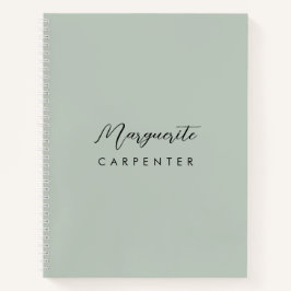 Chic Modern Minimalist Signature Script Sage Green Notitieboek