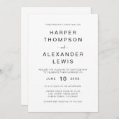 Chic Modern Minimalist Typography Wedding Kaart (Voorkant / Achterkant)