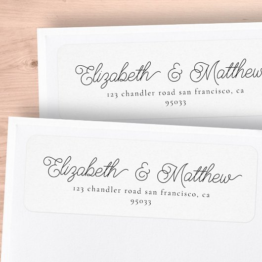 Chic Modern Minimalist Wedding Return Address Etiket