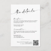 Chic Modern Minimalistisch Script Trouwdetails Informatiekaartje (Voorkant)