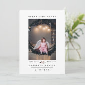 Chic | Modern & Minimalistische Kerstmis Foto op M Feestdagenkaart (Staand voorkant)