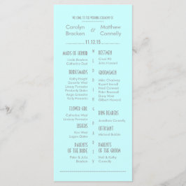 Chic Modern Mint Blue Wedding Program Rack Kaart