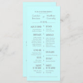 Chic Modern Mint Blue Wedding Program Rack Kaart (Voorkant / Achterkant)