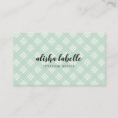 Chic & Modern Mint Green Plaid Visitekaartje (Voorkant)