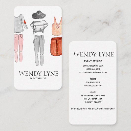 Chic modern mode visitekaartje (Voorkant / Achterkant)