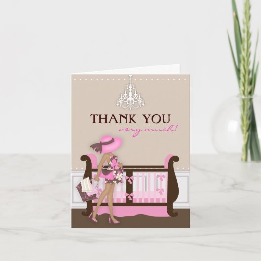 Chic Modern Mom Baby shower Bedankt Card (Voorkant)