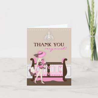 Chic Modern Mom Baby shower Bedankt Card