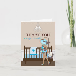 Chic Modern Mom Baby shower Bedankt Card