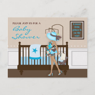 Chic Modern Mom Hedendaags Baby shower Briefkaart