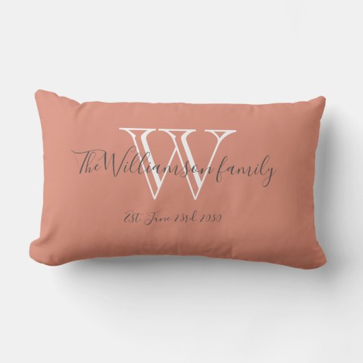 Chic Modern Monogram Familienaam Cute Keepomwille Kussen (Voorkant)