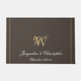 Chic Modern Monogram Names Pas getrouwd Wedding Deurmat