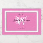 Chic Modern Monogram Wedding Elegant Pink Mini Likeurfles Etiket (Enkel label)