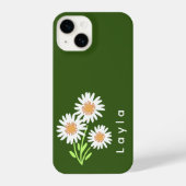 Chic Modern Monogrammed Groene & Witte Bloemen iPhone Hoesje (Achterkant)