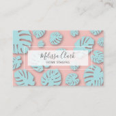 Chic Modern Monstera Leaf Tropical Pattern Visitekaartje (Voorkant)
