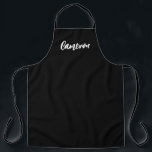 Chic Modern Name script Aangepast profiel Schort<br><div class="desc">Introductie van het Chic Modern Name Script Custom Schort, een stijlvol en gepersonaliseerd accessoire voor kookliefhebbers, culinaire vrienden, tuinders en artiesten. Dit schort heeft een slank en minimalistisch design, met een zwart-wit kleurenschema en een chique lettertype. Maak dit schort echt uniek door het aan te passen met een naam naar...</div>